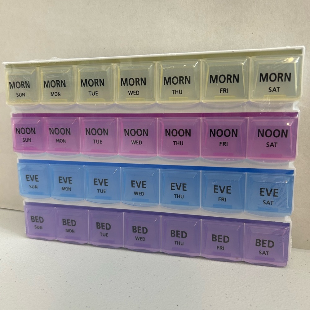Weekly Pill Organizer‎ with Morning, Noon, and Evening Compartments